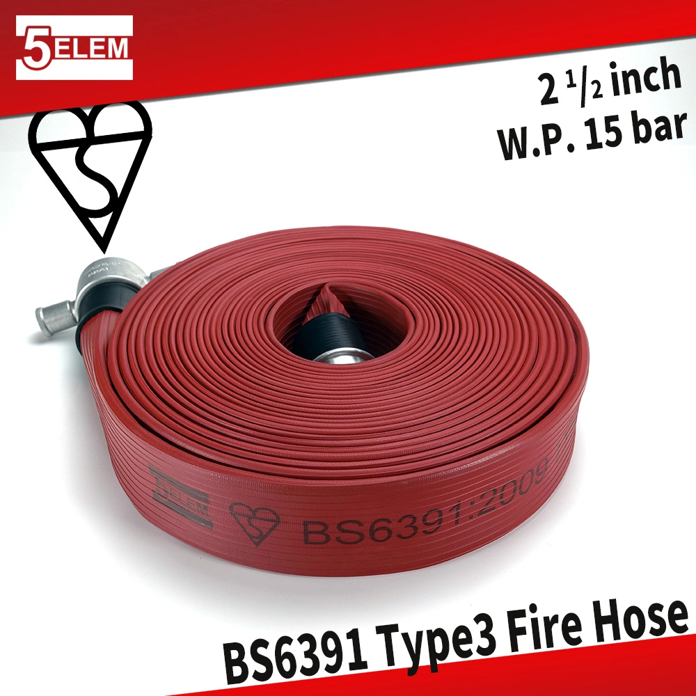 BS 6391 Tipo 3 Certificada Lay Flat Fire Fighting Manguny