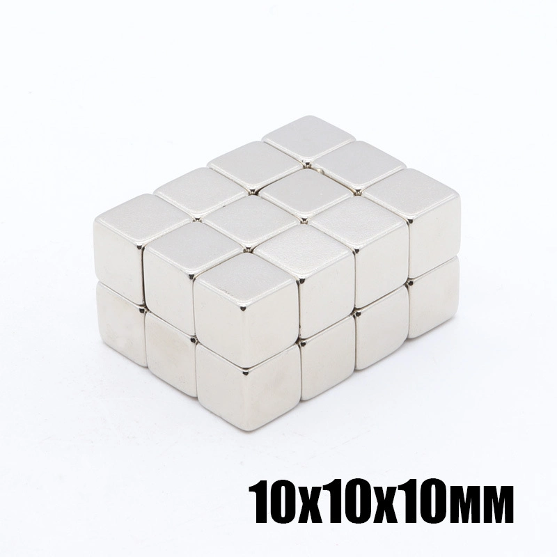 Neodimio N52 bloque imán cubo 10X10X10 Revestimiento epoxi o níquel Fábrica China