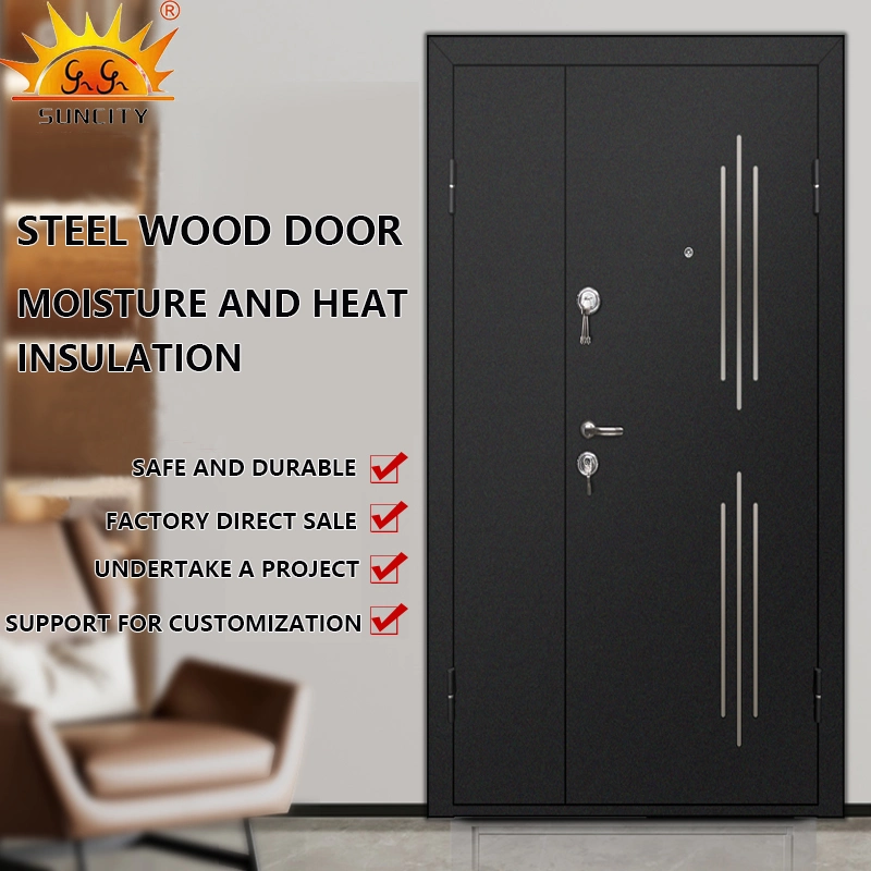 Russia Style Steel Wood Material Modern Iron Door