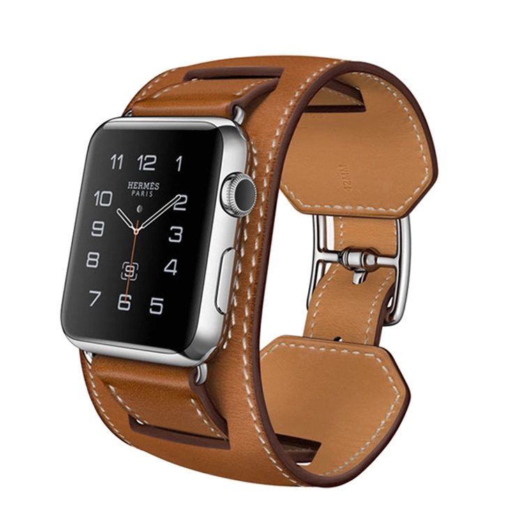 Popular Design Custom Brown Full Grain Leather Apple Watch Strap Iwatch Strap