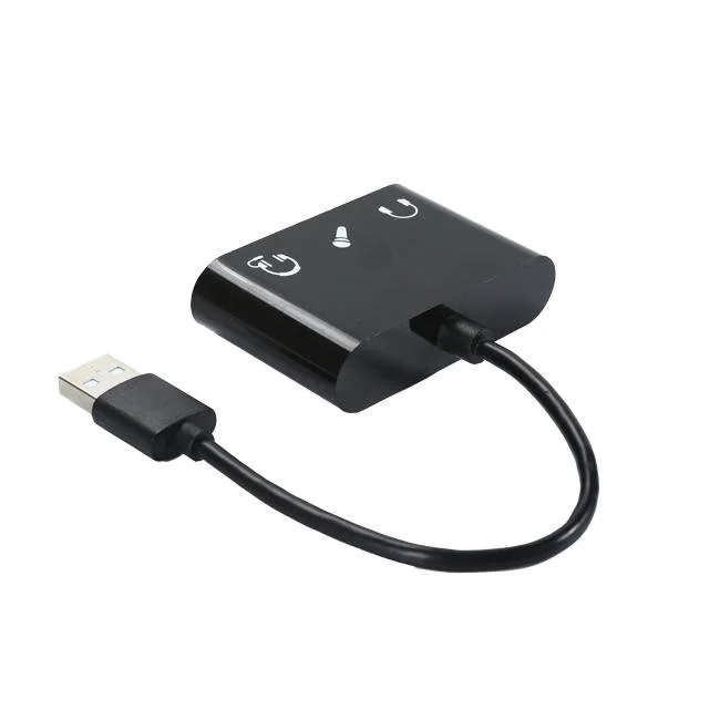 Tarjeta de sonido externa USB Micrófono con auriculares estéreo Cable de Audio Converter