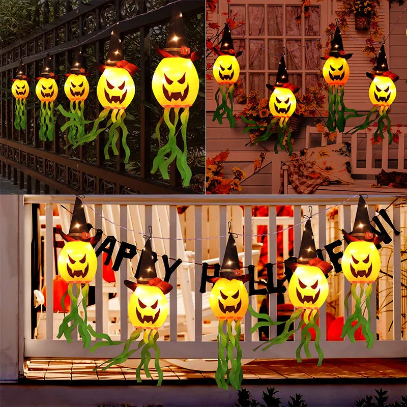 Halloween Outdoor водонепроницаемые цветные фонари Pumpkin LED Curtain Lanterns