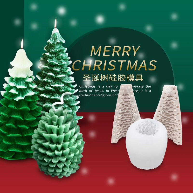 3D Silizium Weihnachtsbaum Weihnachtsmann Schneemann Weihnachtskerze Form Mit Besen