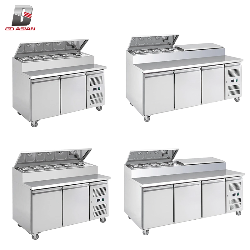 2/3/4 acero inoxidable de Puertas refrigerador Comercial equipos para Cocina