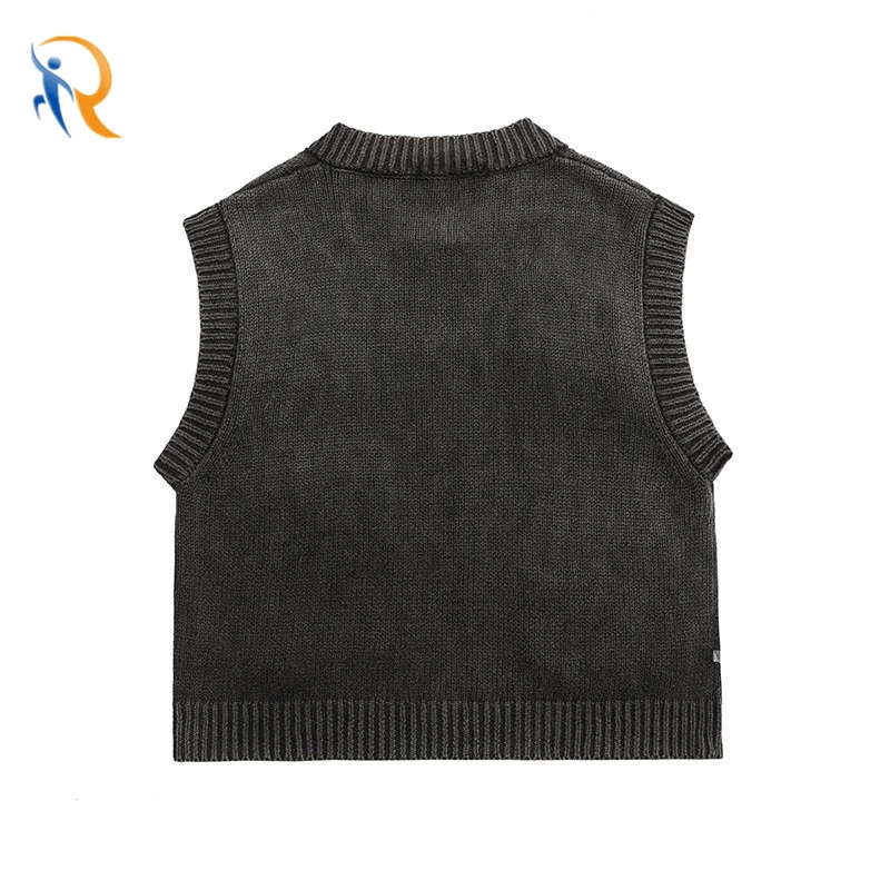 Men's Street Retro Knitted Vest Men's Three-Dimensional Pocket Vest Jacket Jkt-314