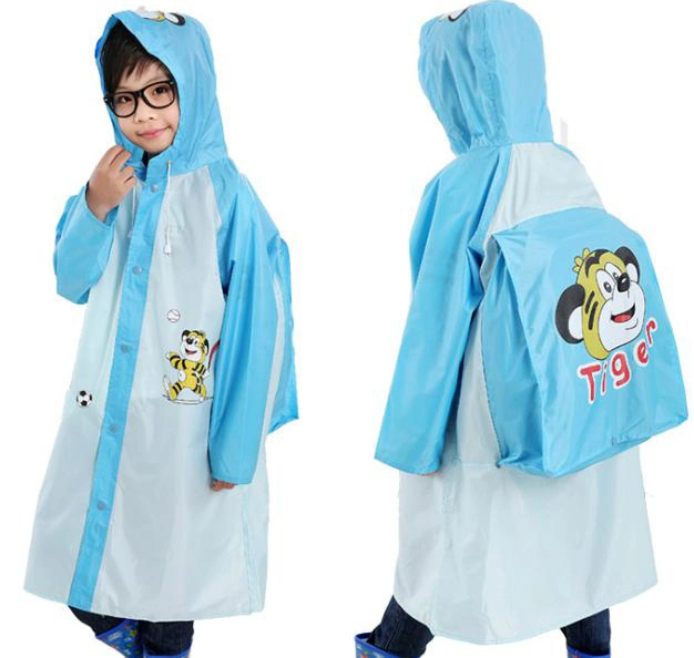 Boy &amp; Girl estudiantes impermeable especial para PVC Rainwear Mochila escolar de dibujos animados