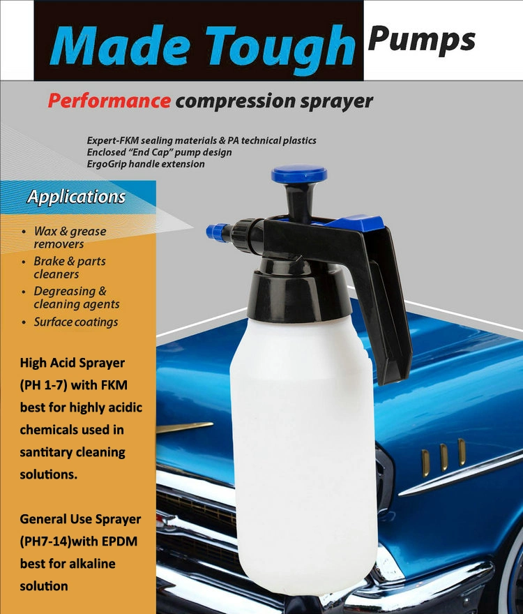 1L FKM Seal EPDM Alkaline Solvent Acid Chemical Commercial Degrease Grease Remover Sprayer