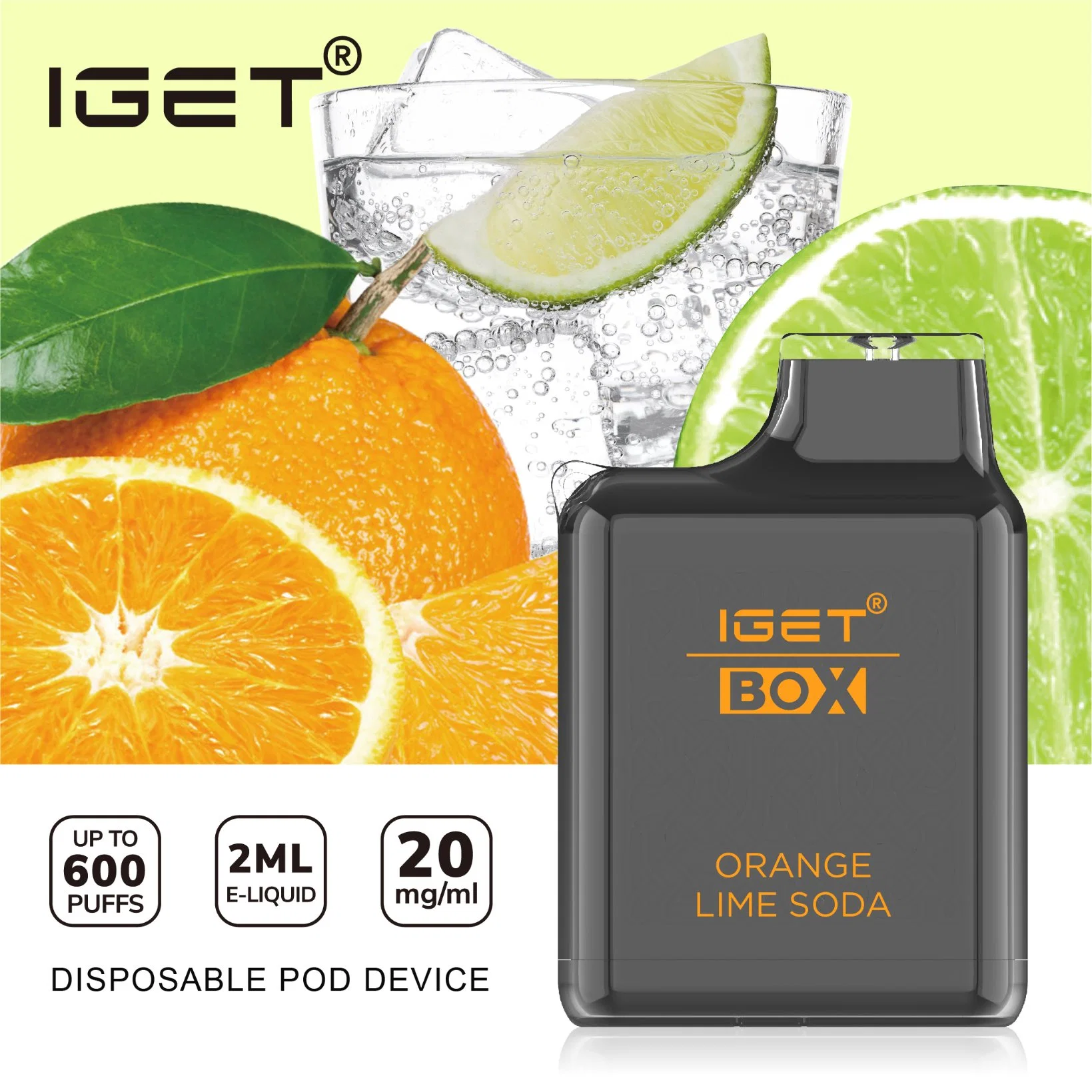 Dispositivo descartável Kit de Pape 600 Puffs Iget Box com 10 Cor