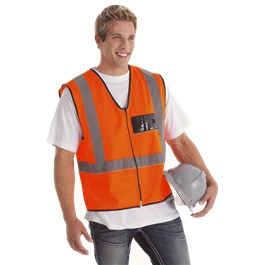 CE en 20471 Chaqueta reflectante de alta visibilidad con bolsillo, chaleco reflectante de seguridad con bolsillo ID y chaleco de protección de alta reflexión PPE