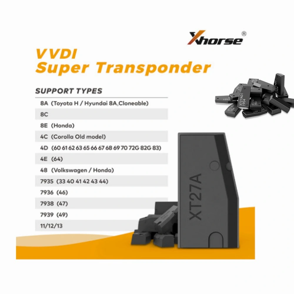 Xhorse Vvdi chip Super Transponder Xt27A01, Xt27A66 para el coche blanco clave