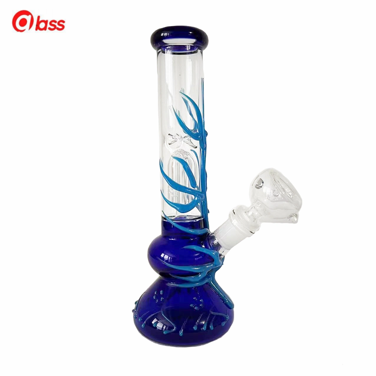 3D blue Noctilucent Glass Smoking Pipe Smoking Set