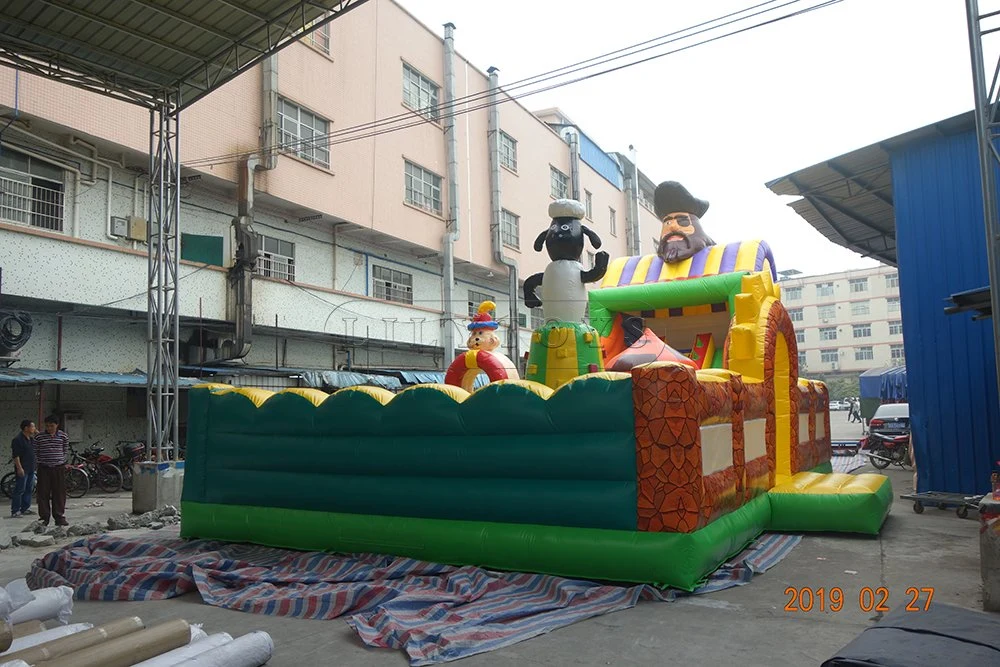 Faites glisser l'équipement gonflable Fun City Trampoline Amusement Park pour les enfants