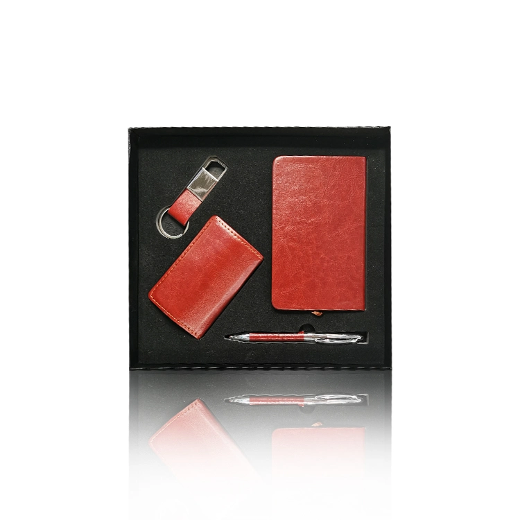 Stationery Classical Luxury Promotional Men Business Corporate Keychains&Cardcase&Pen Gift Set