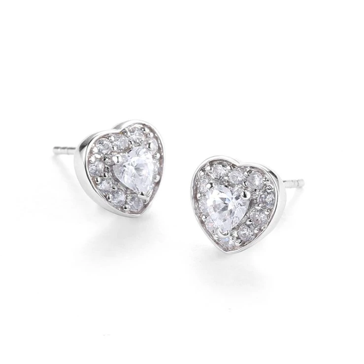 Sweet Acute Girls' 925 Silver Small Heart Earring