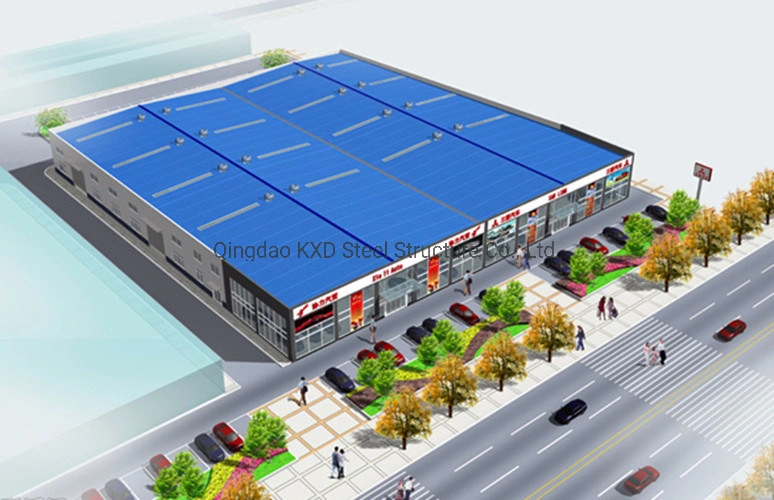 Estructura de acero de la luz de fabricación de prefabricados de supermercado (KXD-SSB147)