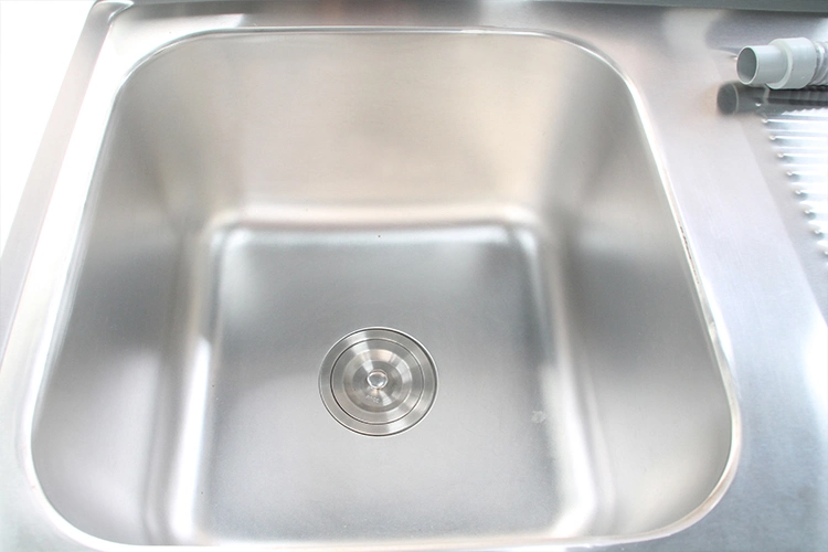 Stainless Steel Commercial Kitchen Single Sink with Drain Board