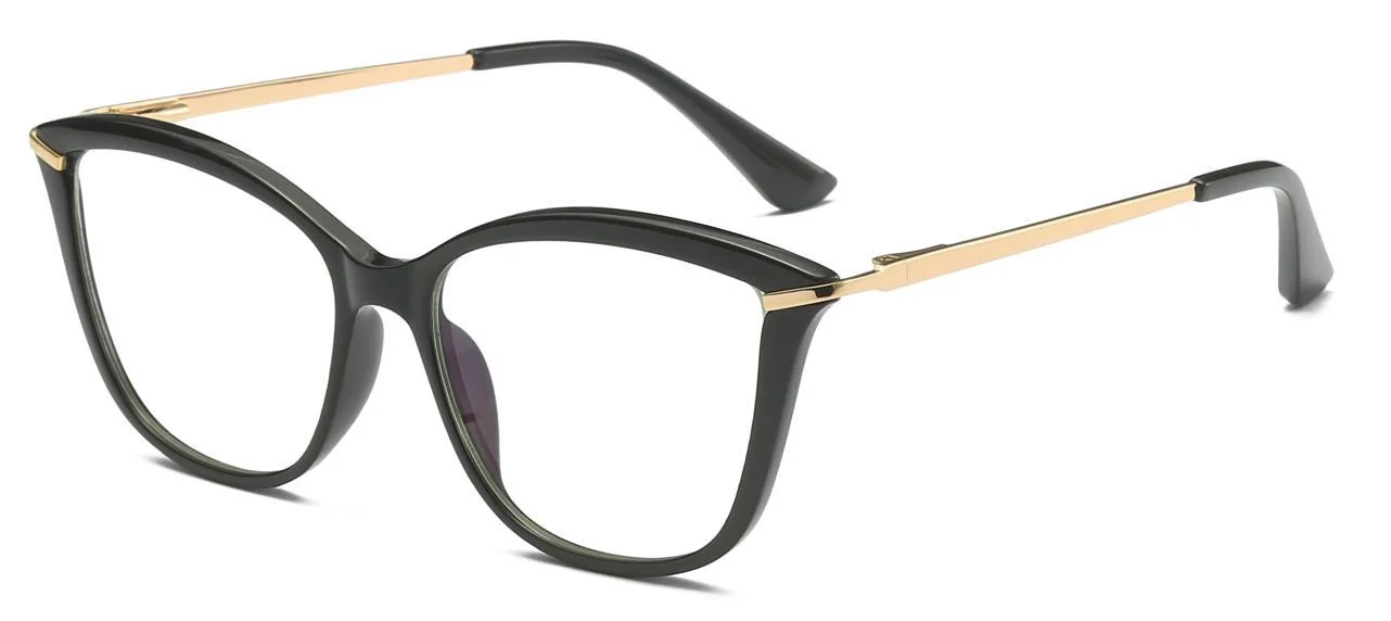 Gold Metal Lug and Temples Combination Colors of Frame Tr90 Women Eyeglasses