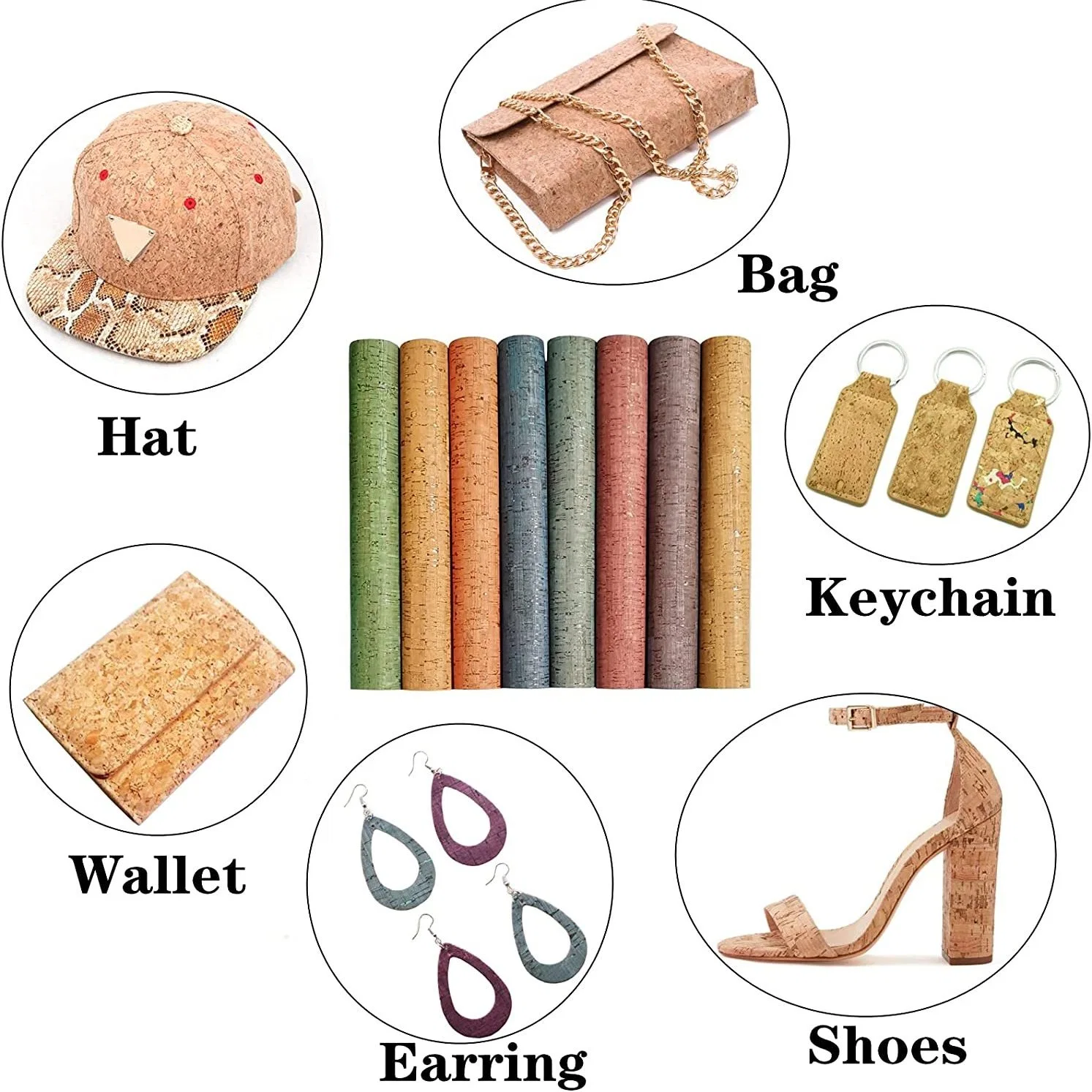 100% Natural Non-Toxic Formaldehyde-Free Cork Fabric for Bag, Shoes, Hat, Craft