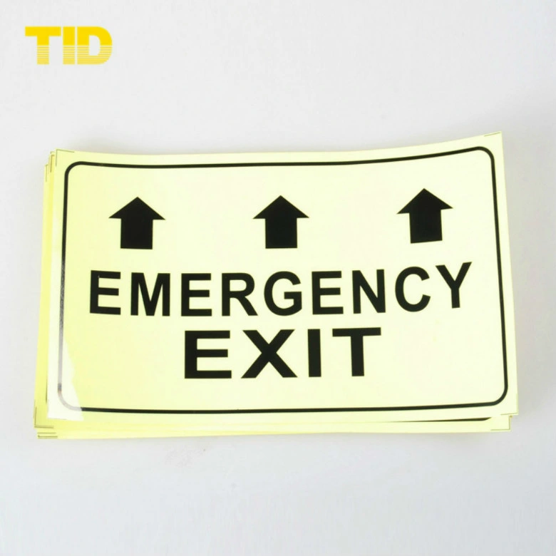 China Manufacturer Glow in Dark Sticker for Emergency Signs