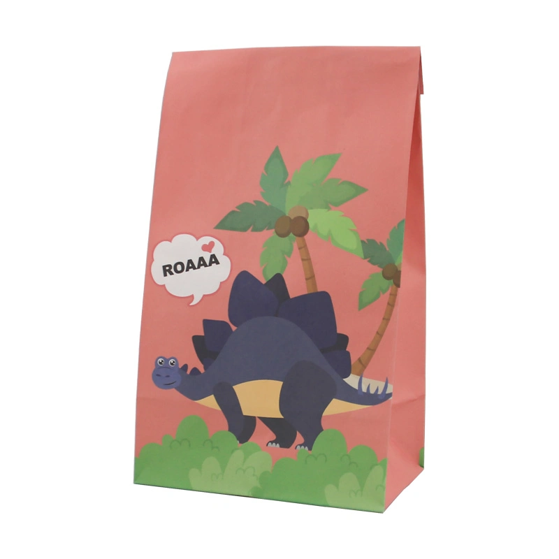 New Design Dinosaur Theme Lovely Baby Shower Birthday Party Decoration Favors Packaging Candy Paper Treat Gift Bags for Kids