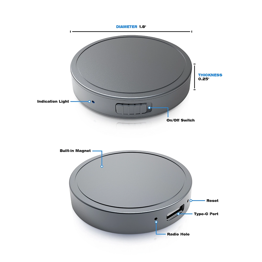 Latest Type-C Wav MP3 Player Mini Round Voice Recorder with 128GB Large Capacity 440 mAh Rechargeable