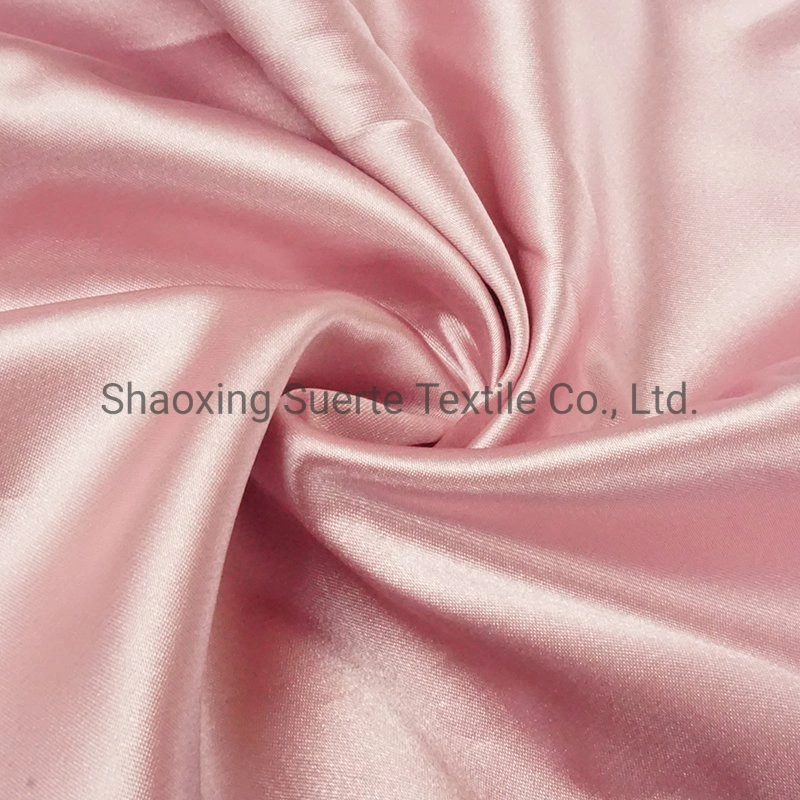 Solid Color Shiny Stretch Polyester Satin Silk Crepe Roll Fabric for Dress Garment