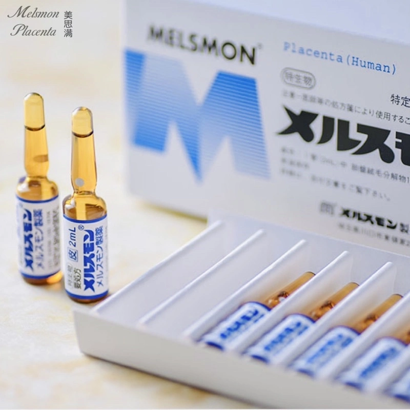 Inyección de alta calidad Anti Envejecimiento placenta humana Inyección de melsmon 50AMP Melsmon Platinum Liquid Melsmon fue reparado por inyección enzimática