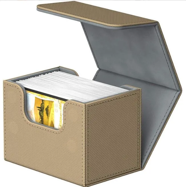 Fabricantes de PU personalizado almacenamiento de tarjetas de almacenamiento de la caja de la colección Juego de mesa Caja de tarjetas