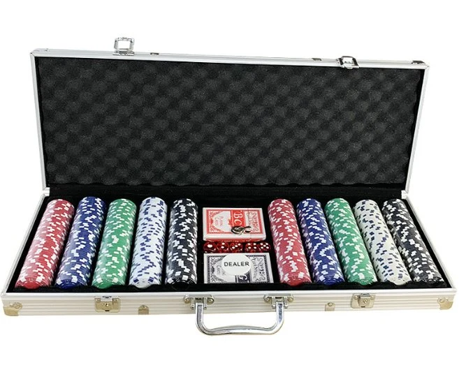 500 PCS Poker Chip Set jogo de pôquer no estojo de alumínio