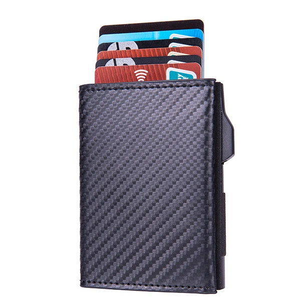 PU Leather Pop up Wallet RFID Blocking Slim Minimalist Credit Card Holder