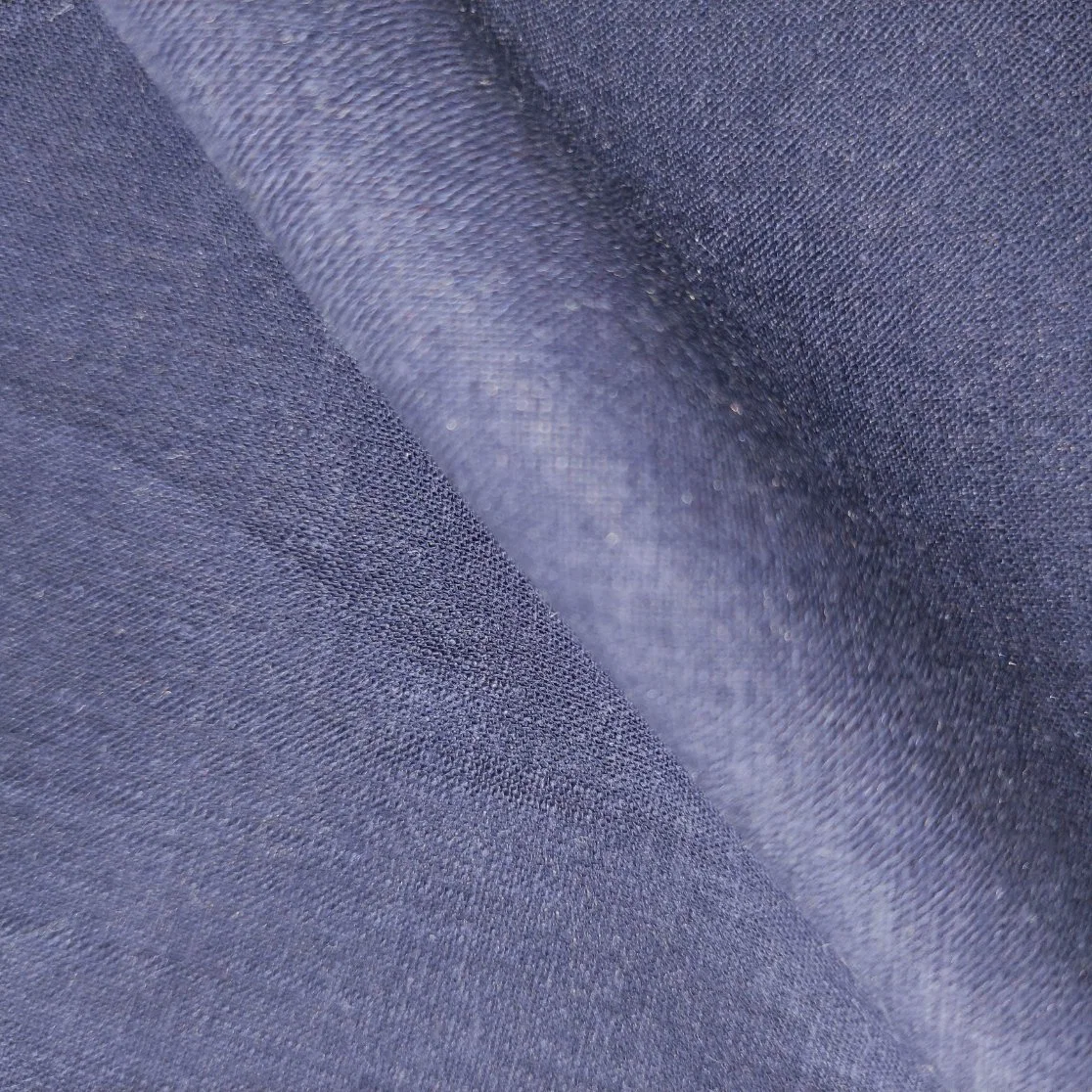 Linen Viscose Navy Color Solid Dyed Woven Fabric