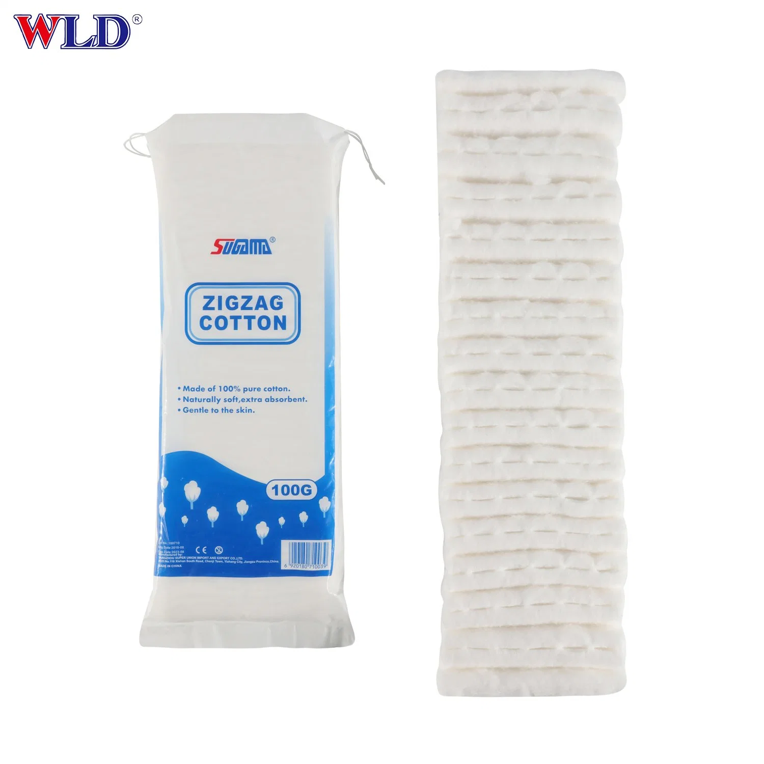 25g-1000g Zigzag Cotton for Absorbency