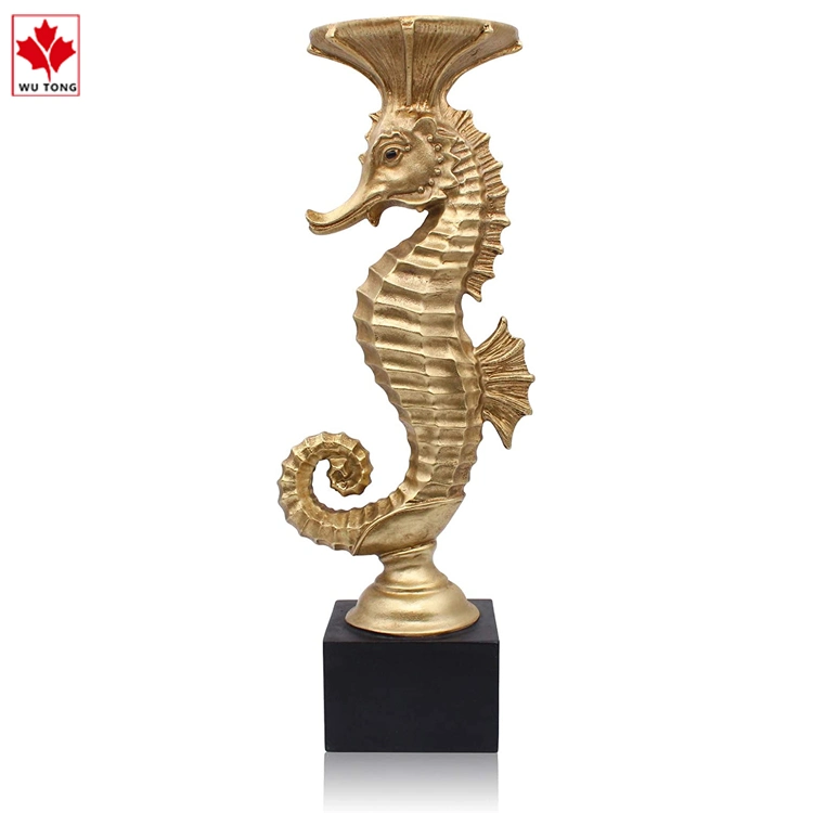 Seahorse Candle Holders for Candles Resin Antique Style Modern Decorative Candlestick for Beach Theme Party