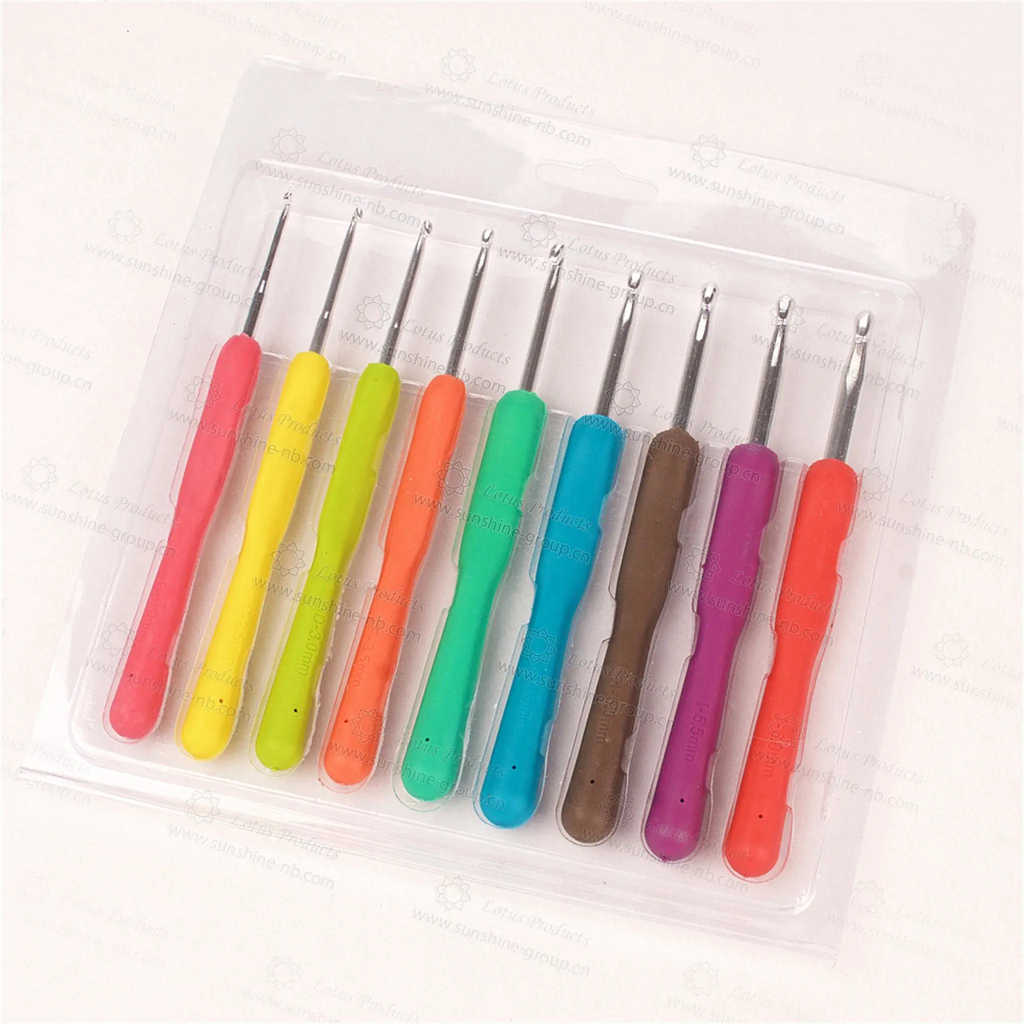 Hot Sale Crochet Set TPR Soft Handle Aluminum Crochet Tool Set