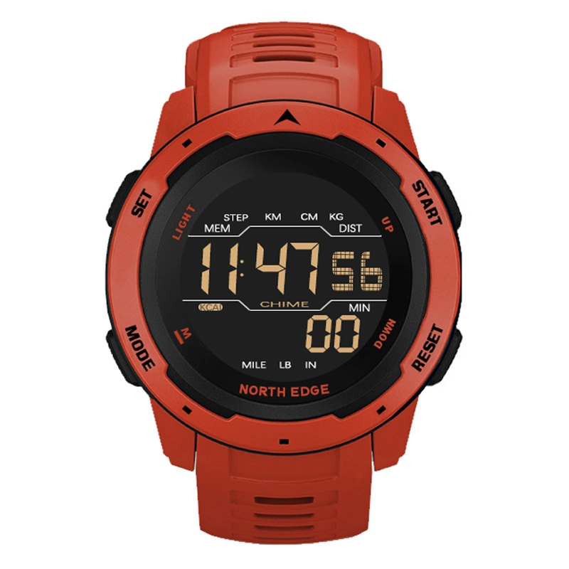 2022 North Edge Mars boîtier plastique Sport Digital Watch 5ATM Montre électronique résistante à l'eau montre Smart Watch Gift montres 005