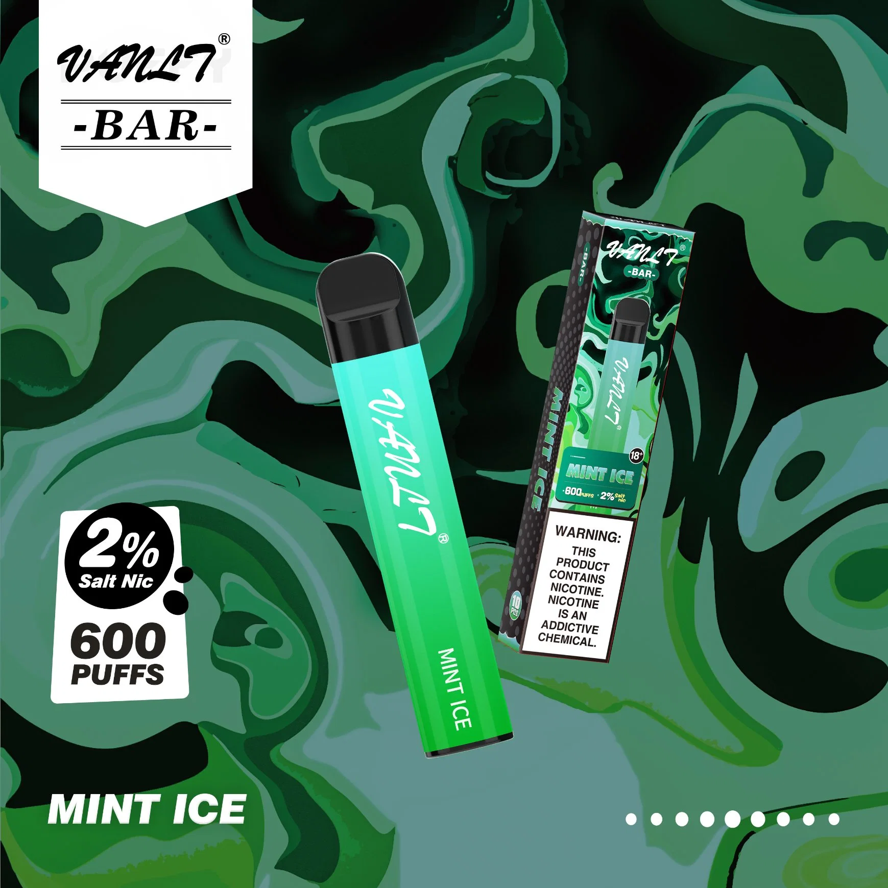 EU Hot 600 Puff Mint Ice Fruit Flavored Disposable/Chargeable Vape Vanlt Elf Mini Bar E Cigarette Factory Directly