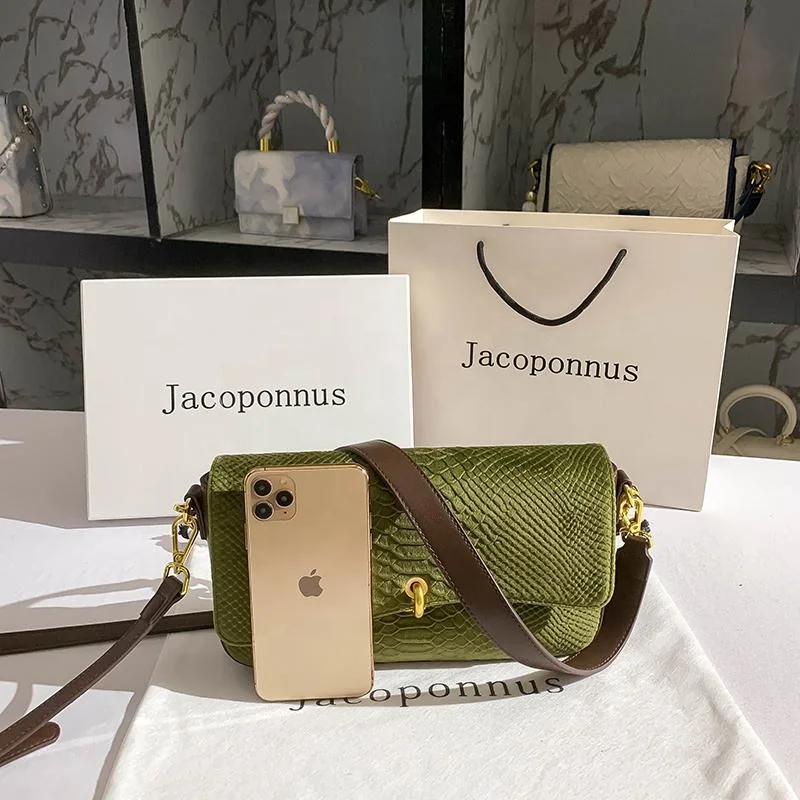 Factory Wholesale/Supplier Low Order Quantity 2023 New Fashion Ladies Handbag High quality/High cost performance Serpentine Green Single Shoulder Crossbody Bag