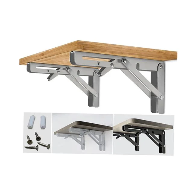 Stainless Steel Collapsible Shelf Bracket for Bench Table, Space Saving Bracket