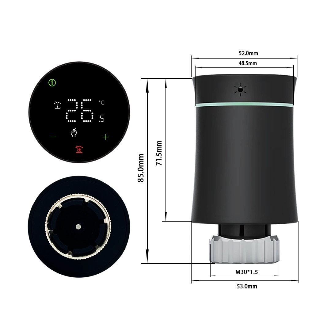 Einstellbarer Google programmierbarer Tuya WiFi Zigbee Trv Smart Thermostatischer Heizkörper Thermostat Des Ventils