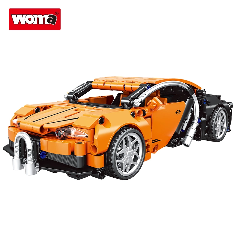 Woma Toys Amazon Hote Speed Racing Car puxa para trás O edifício da haste do veículo bloqueia o famoso carro de tijolos modelo Jouet Brinquedo infantil DIY