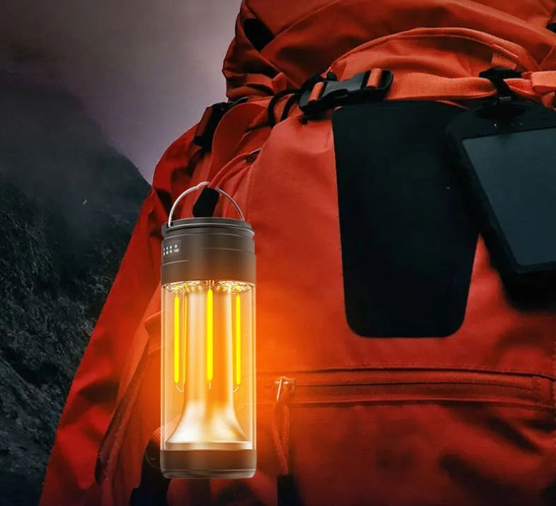 3 modes de travail de l'aluminium de plein air Camp d'urgence tente d'éclairage LED rechargeable de type C tente de camping lampe avec la Banque d'alimentation pendaison Camping lumière