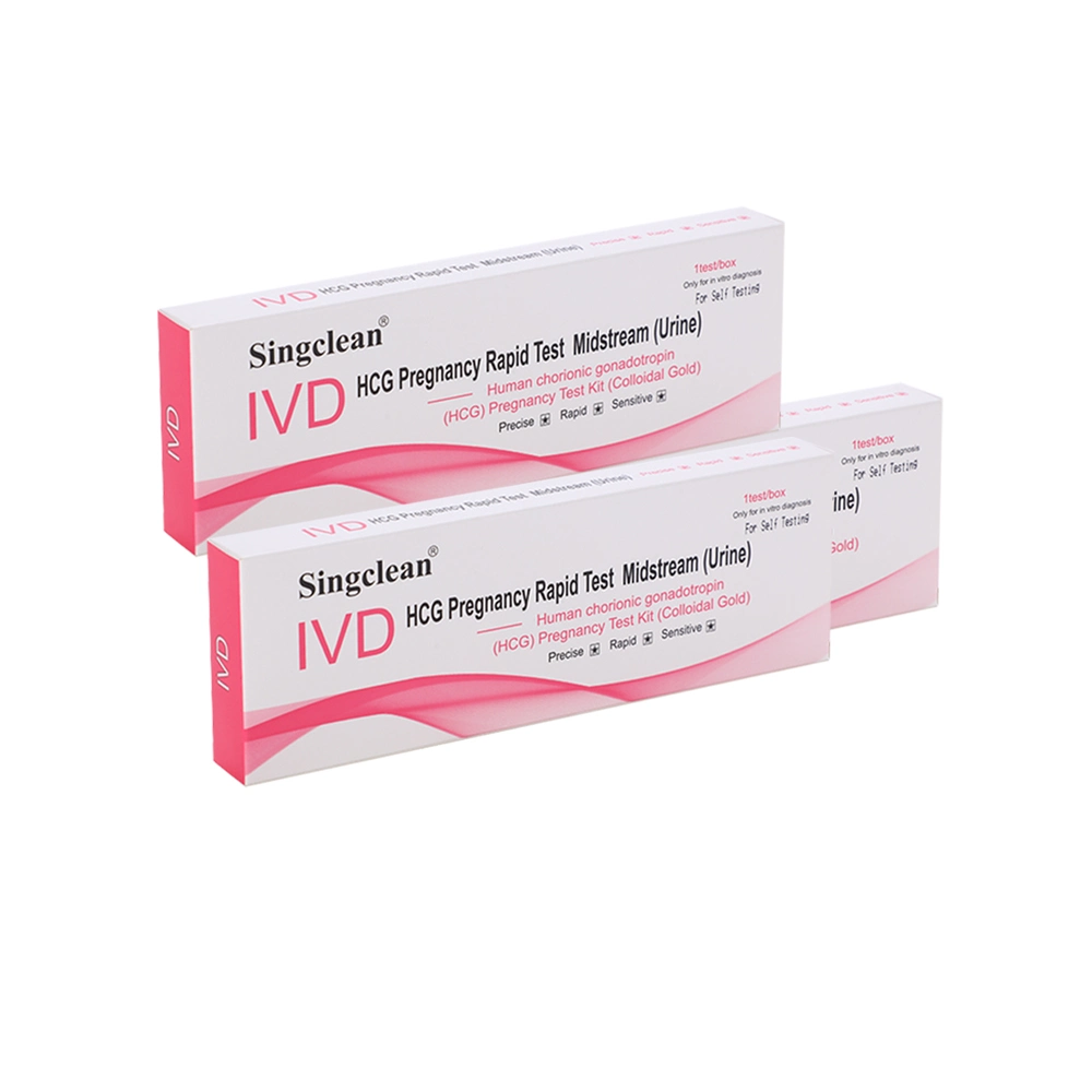 Singclean OEM CE Approved Wholesale/Supplier Rapid Medical Supplies Ivd Reagent Diagnostic Urine Ovulation Pregnancy Test Strip for Travel