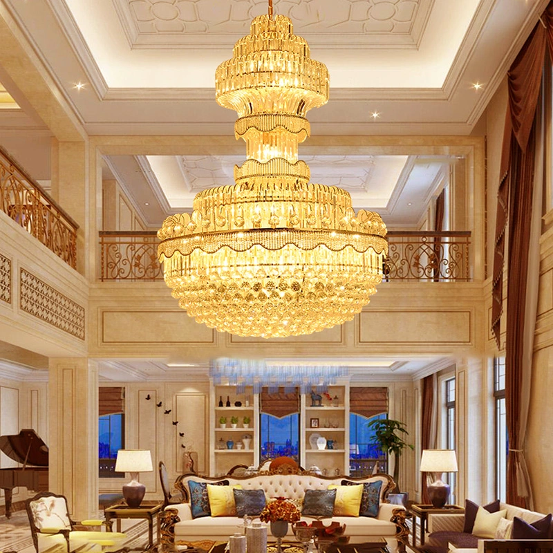 Traditional Crystal Pendant Light Large Hotel Chandelier Handmade Lamps (WH-NC-07)