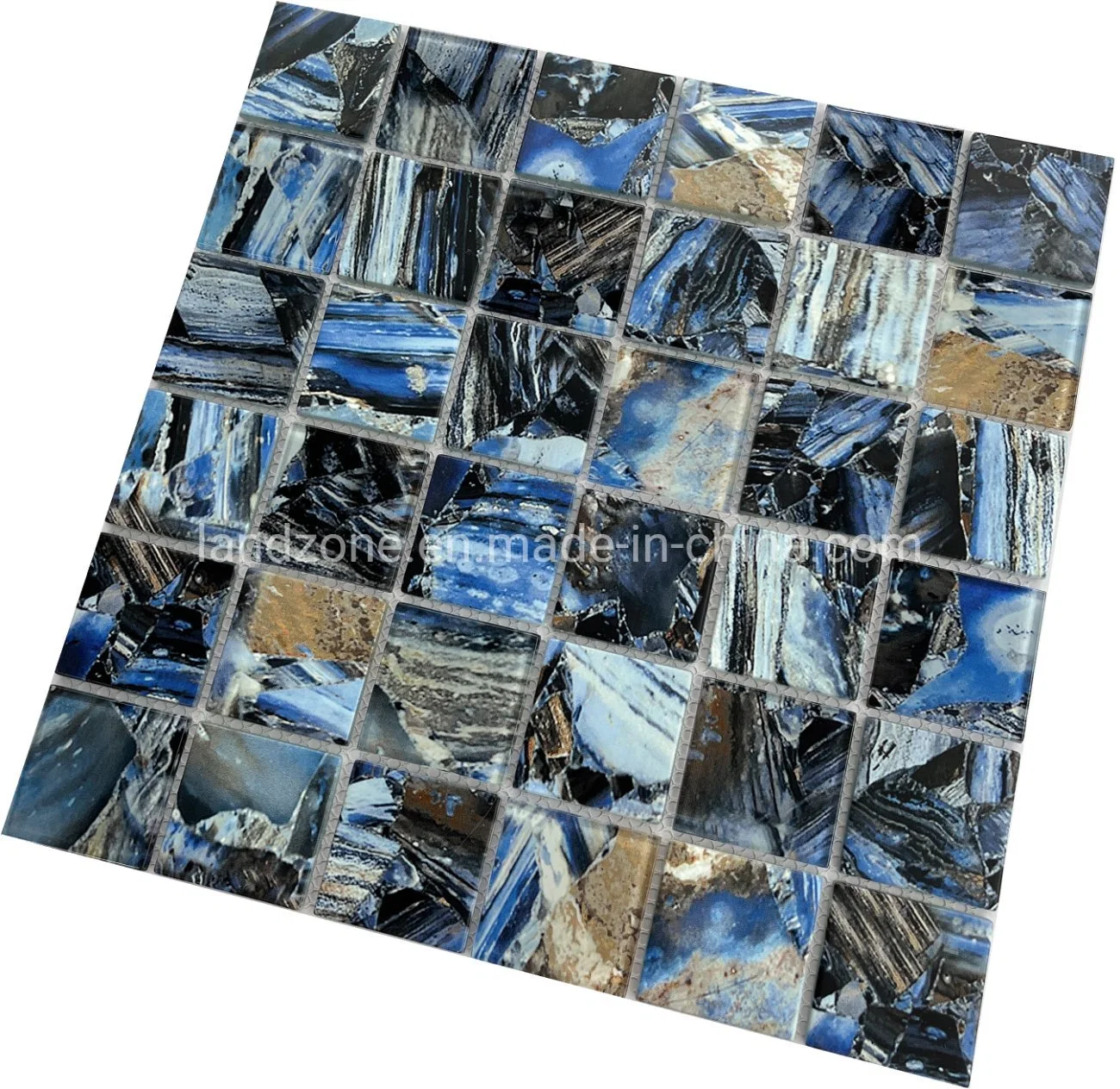 Factory Square Nice Design 4mm Thickness Crystal Mosaic Tile