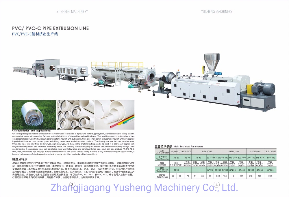 tubería de PVC que hace la máquina de extrusión de tubería de PVC//máquina extrusora de tubería de PVC/Línea de producción de tubería de PVC