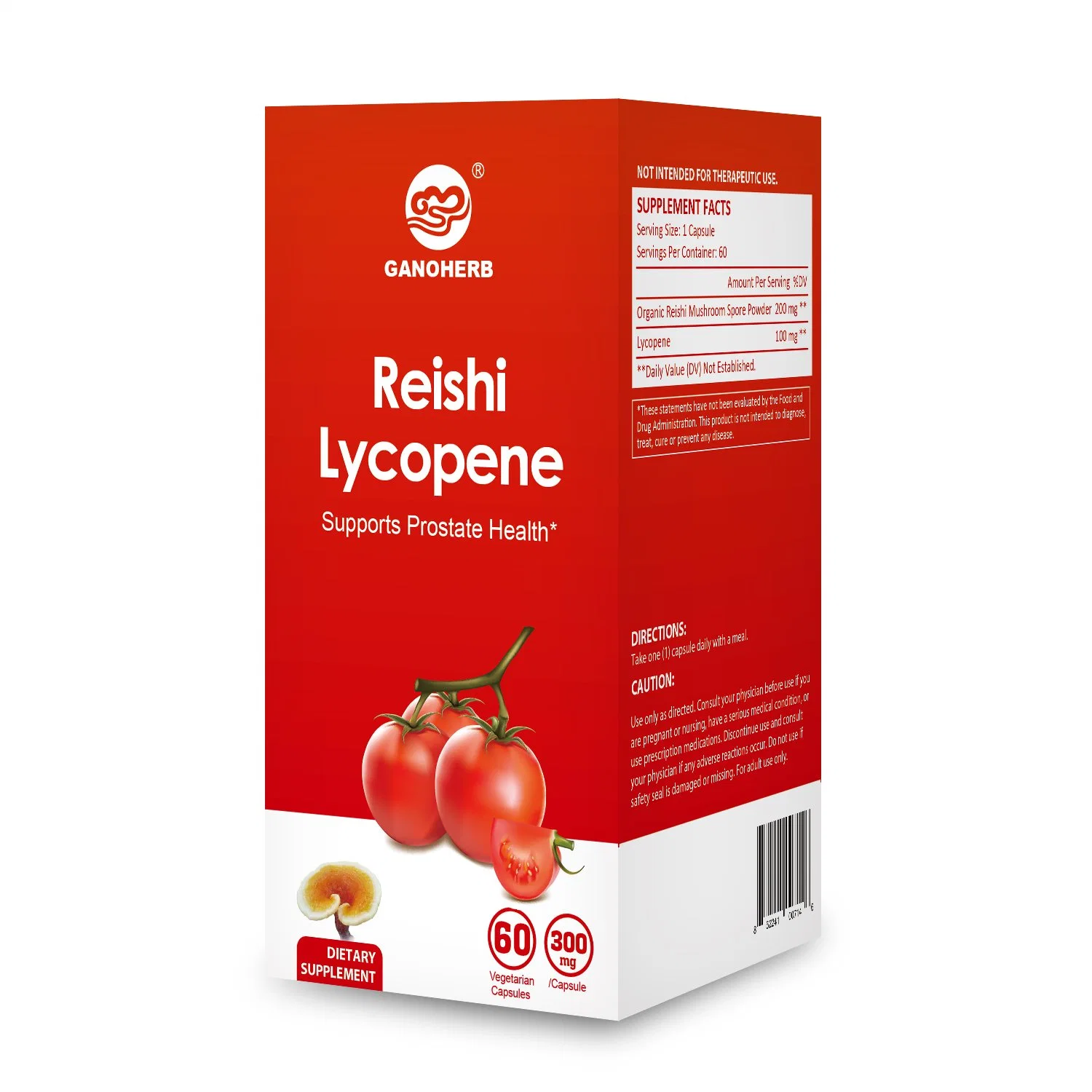 Reishi Lycopene Natural Tomato with USDA Organic Reishi Mushroom Spore Capsule