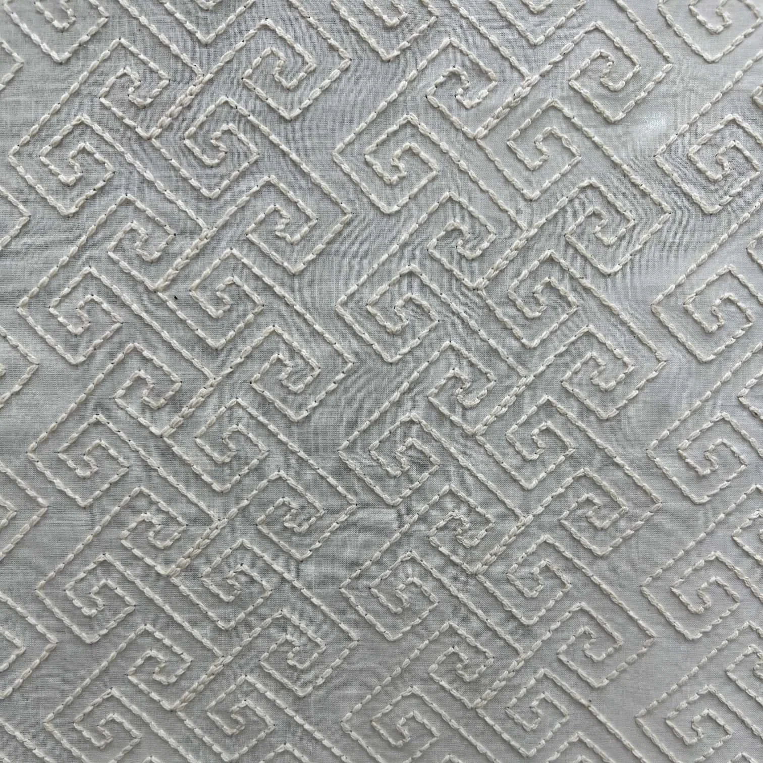 Gz6069 bordado de cuerda tejido de encaje bordado de algodón