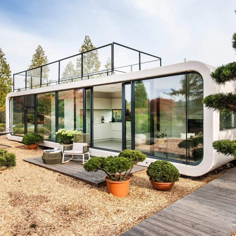 Индивидуальная заводская цена Портативные сборные конструкции из стали для мобильных конструкций Apple Салон Tiny Home Prefab House для проживания и отдыха