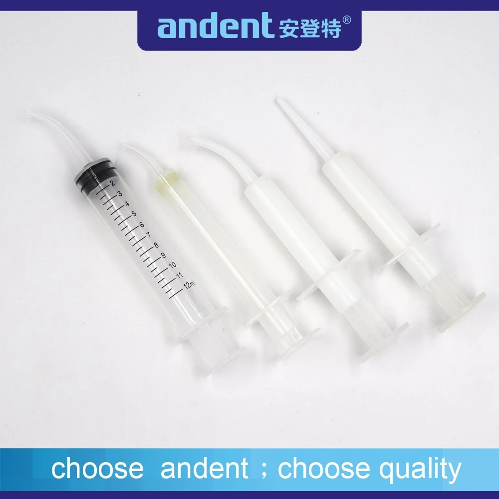 Dental PP Material Syringe Curved 5 Ml with Seal Ring