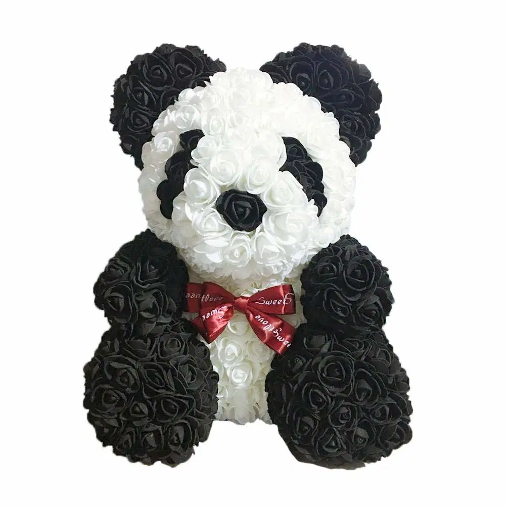 Wholesale Custom Foam Rose Teddy Bear Panda Gift for Valentine's Day